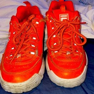 Orange fila sneakers